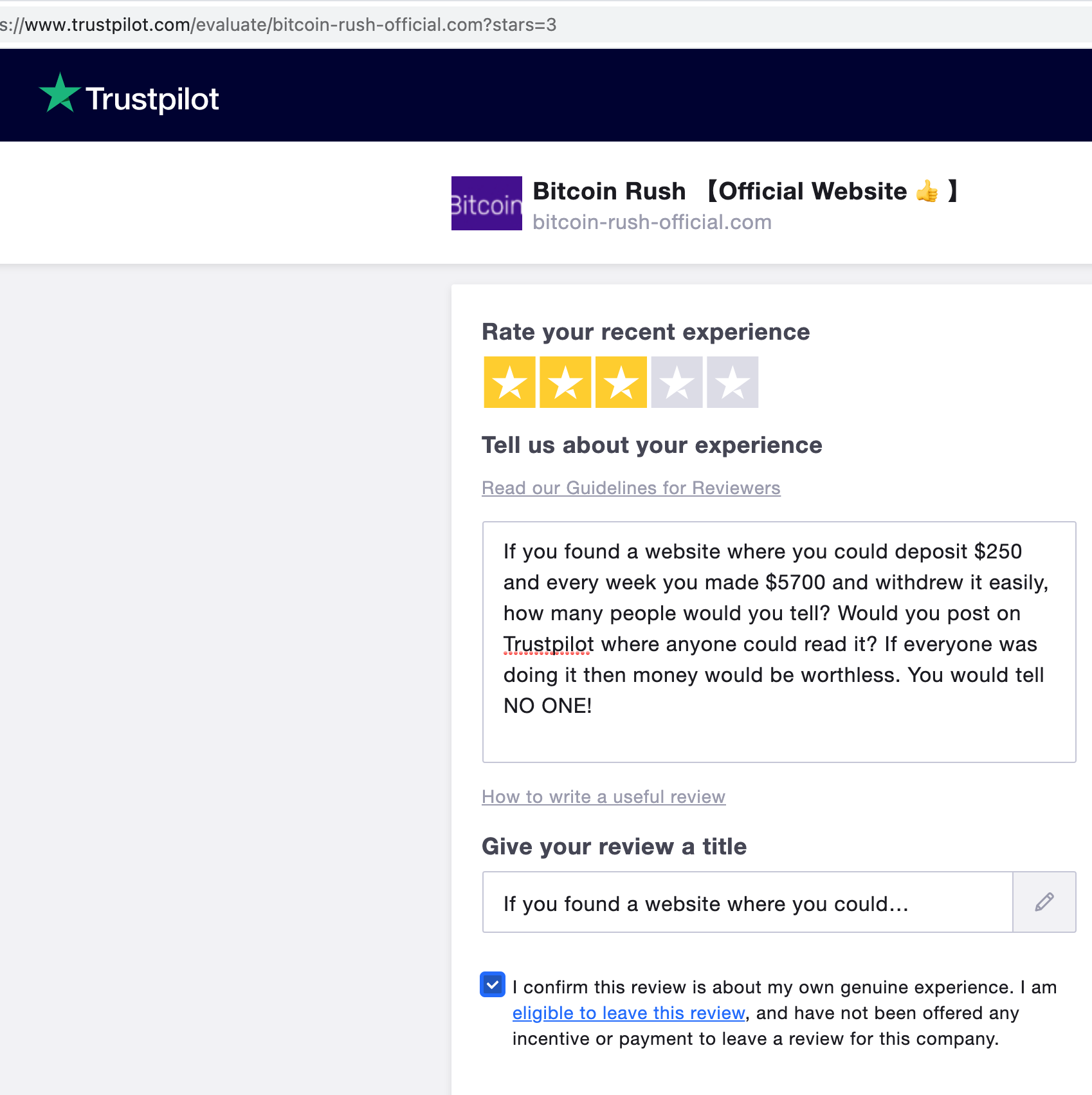 Trustpilot and Scams
